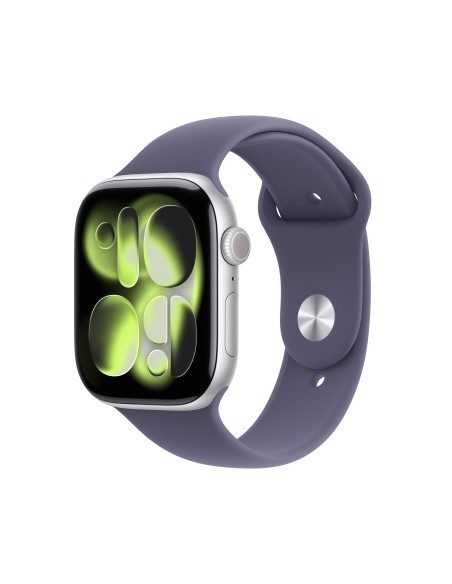 Apple Watch Series 11 GPS + Cellular 46mm Cassa Alluminio Argento con Sport Band Viola Nebbia - M L