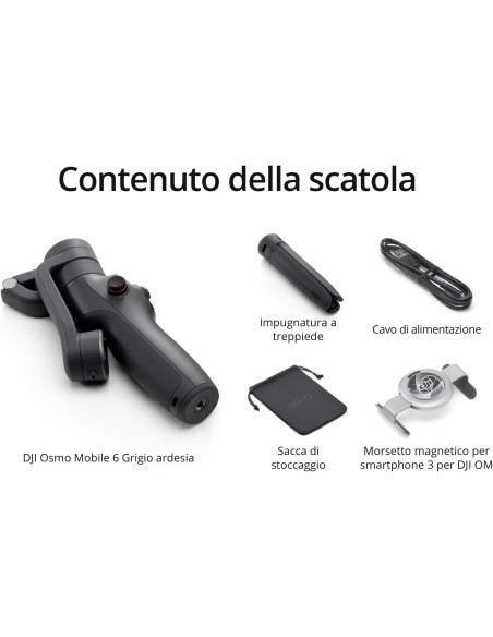 DJI Osmo Mobile 6 Gimbal a 3 Assi per Smartphone Slate Grey