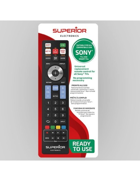 Superior Electronics Telecomando di Ricambio Black SUPTRB009 per TV Sony (Smart)