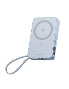 UGREEN MagFlow Power Bank Magnetico 10000 mAh Qi2 25W con Cavo USB-C Integrato Grey