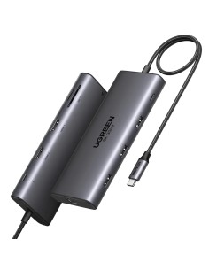 UGREEN Hub USB-C 10 in 1 con doppio HDMI e Power Delivery 100W Grey