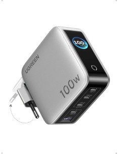 UGREEN Nexode Pro Caricabatterie GaN 100W 5 in 1 con display smart e controllo touch Grigio 2