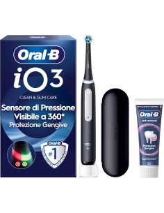 Oral-B iO Series 3 Spazzolino elettrico Nero con testina di ricambio, custodia da viaggio e dentifricio 2