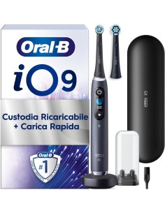 Oral-B iO 9N Spazzolino elettrico Nero con 2 testine e custodia da viaggio ricaricabile 2