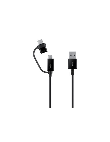 Samsung Caricabatterie da auto 15W EP-L1100WB con 2 porte USB e cavo dati 2-in-1 Black