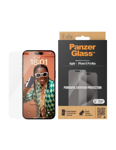 PanzerGlass Classic Fit Vetro protettivo Trasparente per Apple iPhone 15 Pro Max