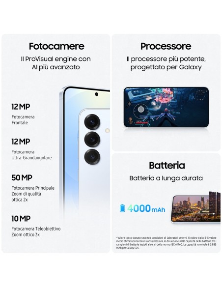 Samsung Galaxy S25 Smartphone AI, Display 6.2'' FHD+ Dynamic AMOLED 2X, Fotocamera 50MP, RAM 12GB, 128GB, 4.000 mAh, Navy