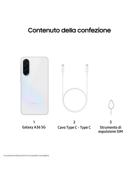 Samsung Galaxy A36 5G, Smartphone con Funzioni intelligenti, Display Super AMOLED 6.7”, 6GB RAM, 128GB, Camera 50MP, Batteria