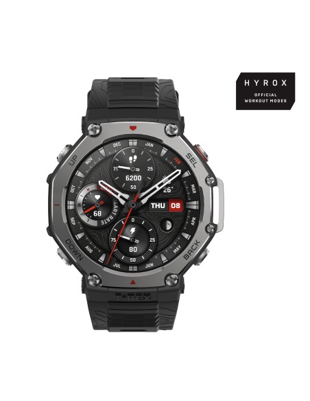 Amazfit T-Rex 3 3,81 cm (1.5") AMOLED 48.5 mm Digitale 480 x 480 Pixel Touch screen Nero Wi-Fi GPS (satellitare)