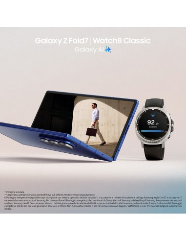 Samsung Galaxy Z Fold7 Smartphone AI, RAM 12GB, 256GB, Display 6,5" 8'', Camera 200MP, Batteria a lunga durata, Silver Shadow