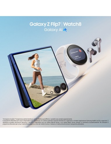 Samsung Galaxy Z Flip7 Smartphone AI, RAM 12GB, 512GB, Display 4,1" Super AMOLED 6,9" Dynamic AMOLED 2X, Fotocamera 50MP, Blue
